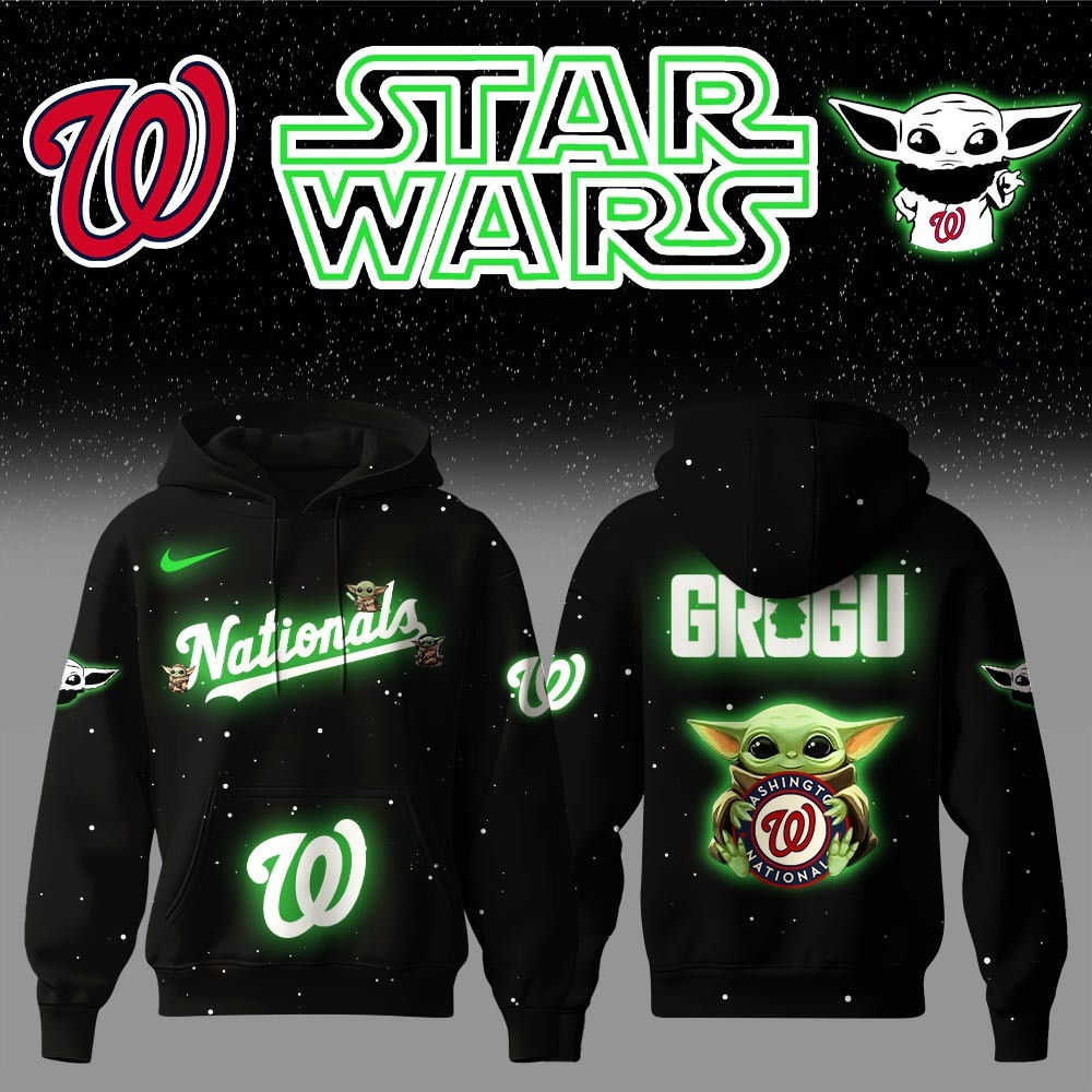 Washington Nationals x Star Wars Baby Yoda Game Night Hoodie Cool Baseball Gifts