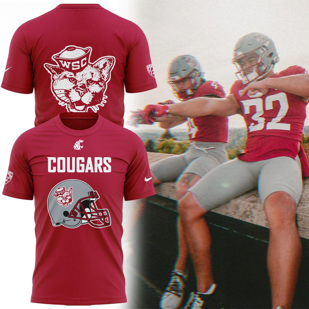 Washington State Cougars Football 2025 Red Shirt Football Oregontrailrvpk Shirt