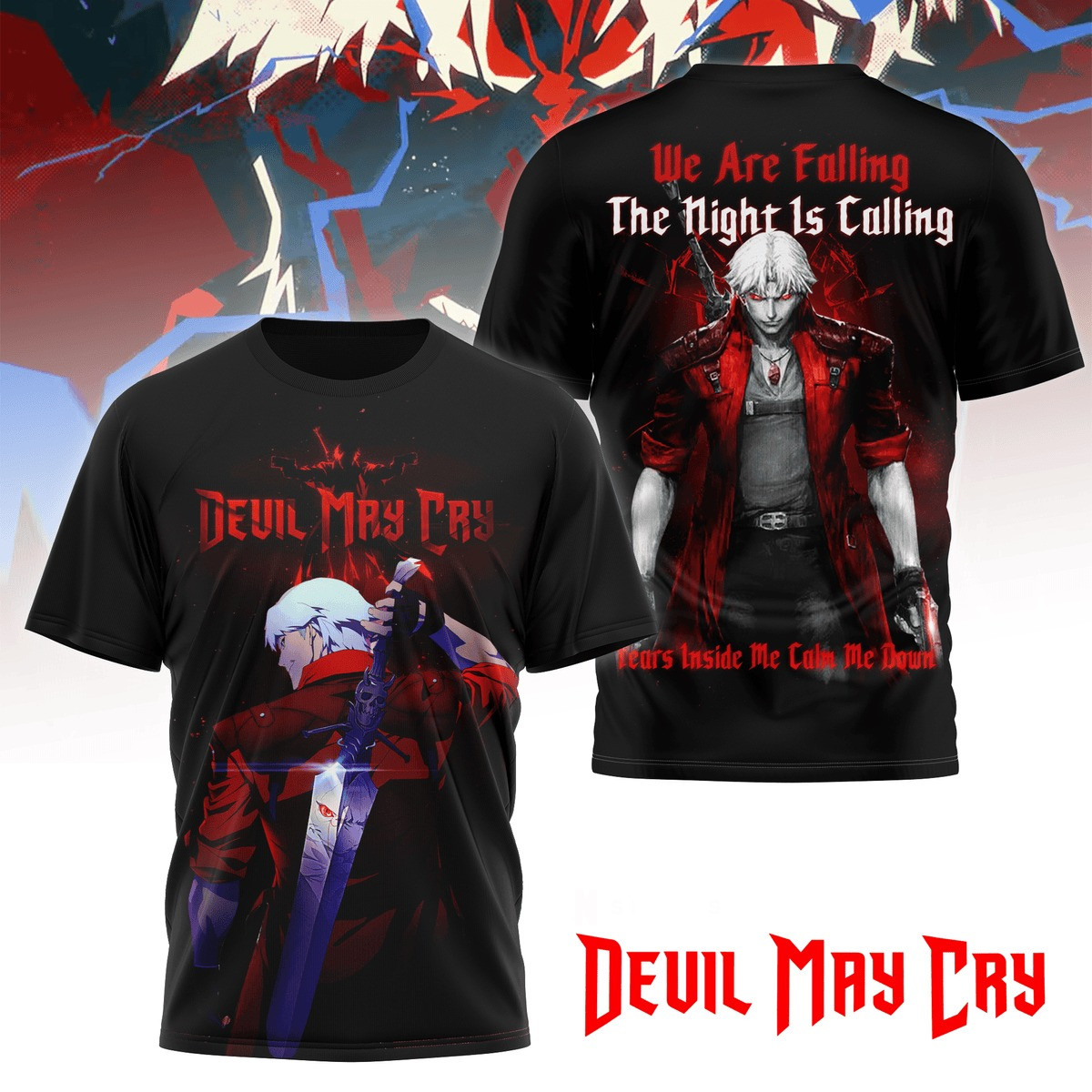 We're Falling The Night Is Calling Devil May Cry T-Shirt Fans Gift Ideas Oregontrailrvpk Shirt