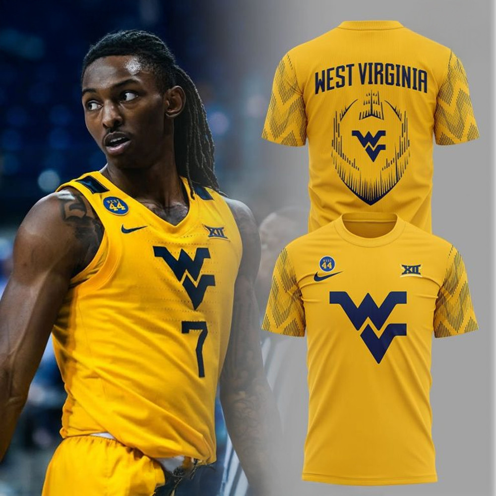 West Virginia Men's Basketball Wear Yellow T-Shirt Presents For Basketball Fans Oregontrailrvpk Shirt
