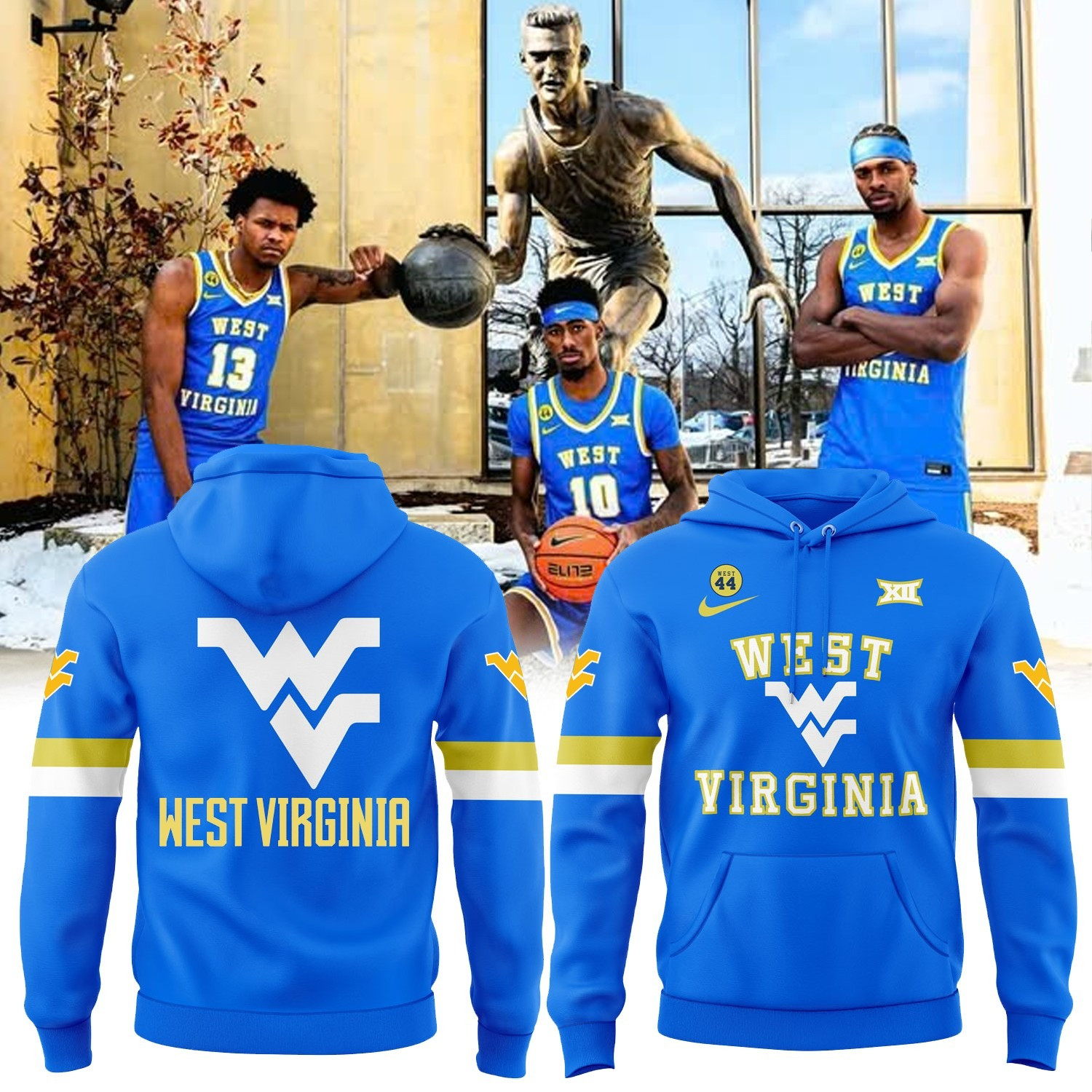 West Virginia Mountaineers Men's basketball Jerry West 44 Hoodie Merch