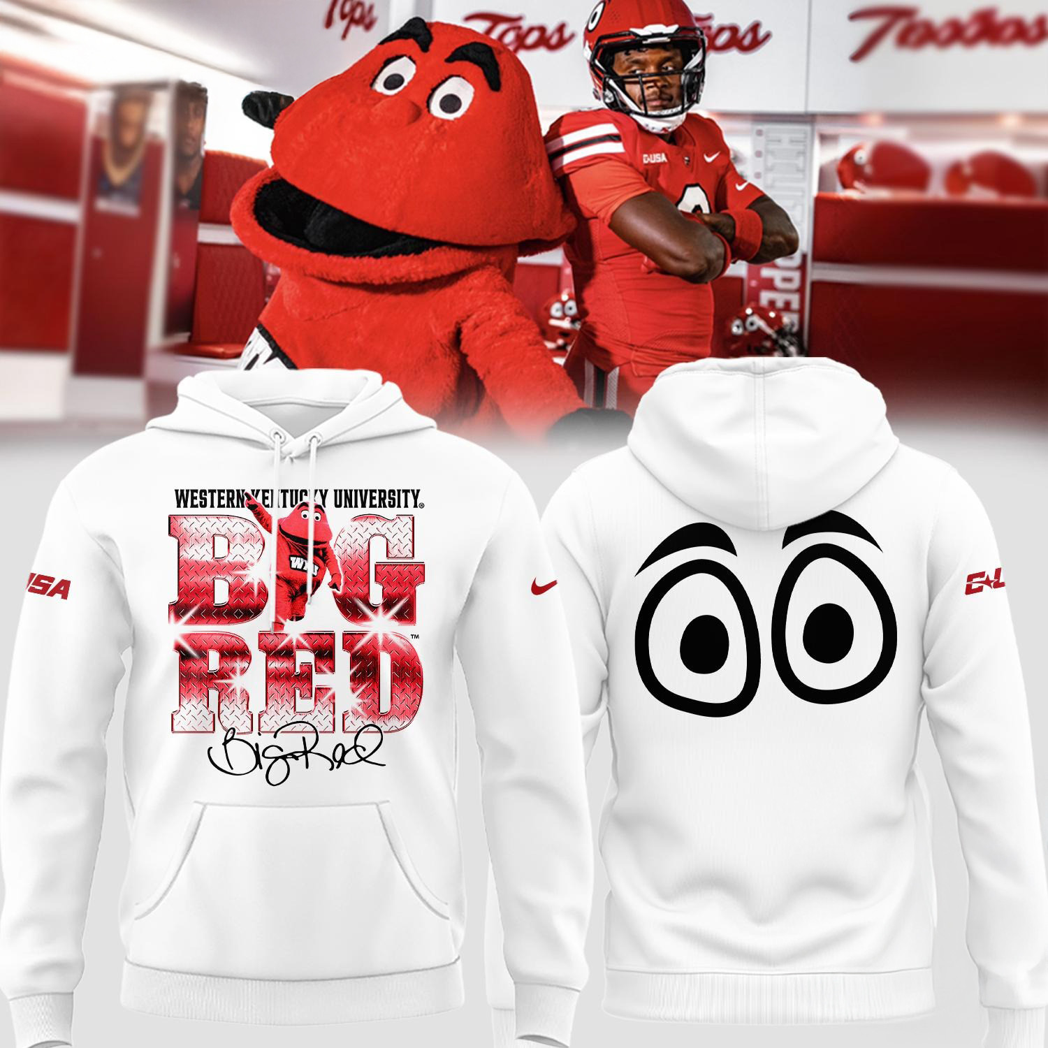 Western Kentucky Hilltoppers Football Big White Hoodie Gift Ideas For Football Lovers