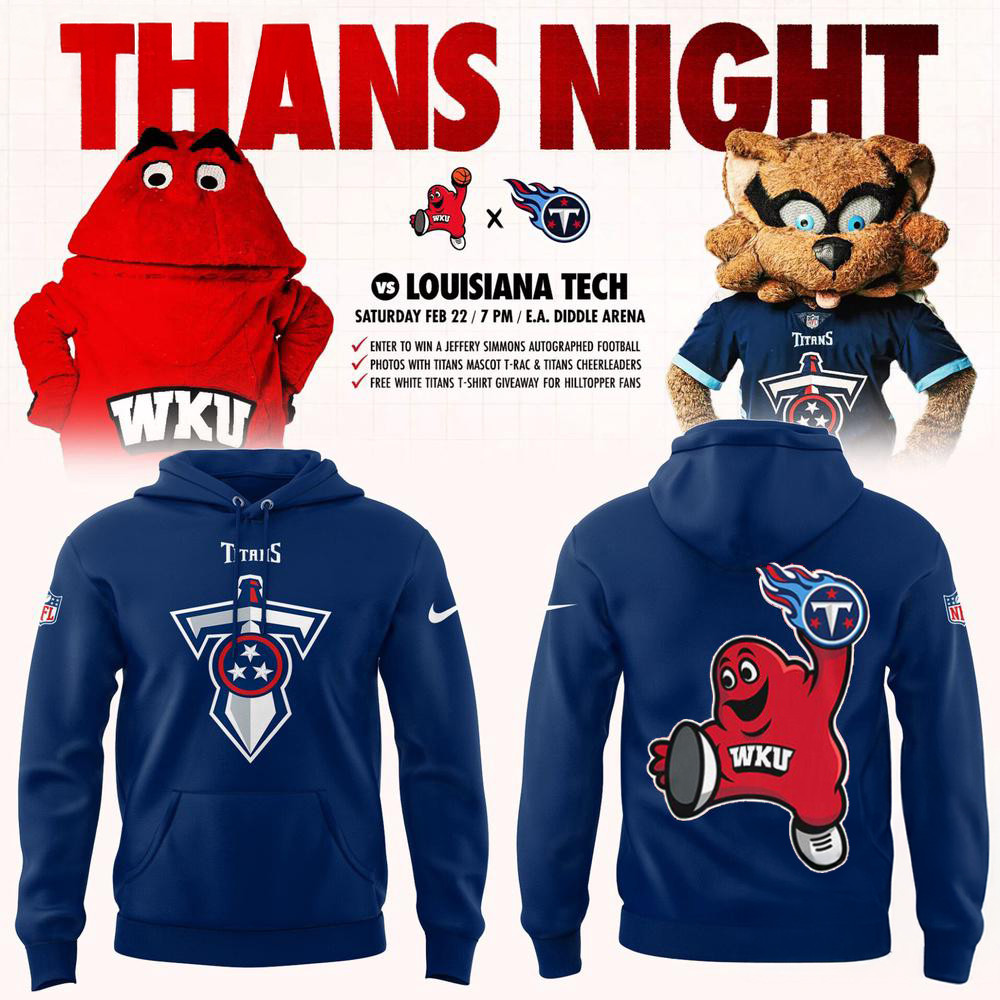 Western Kentucky Hilltoppers Tennessee Titans Night Hoodie Football Lovers Gifts