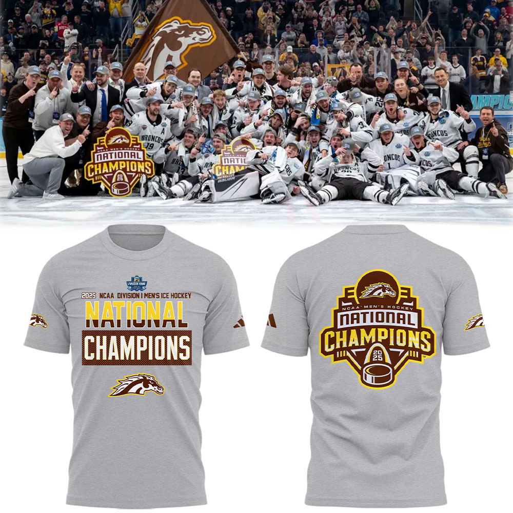 Western Michigan Broncos Champion 2025 National Mens Hockey Champions Hoodie Best Presents For Ice Hockey Players Oregontrailrvpk Shirt
