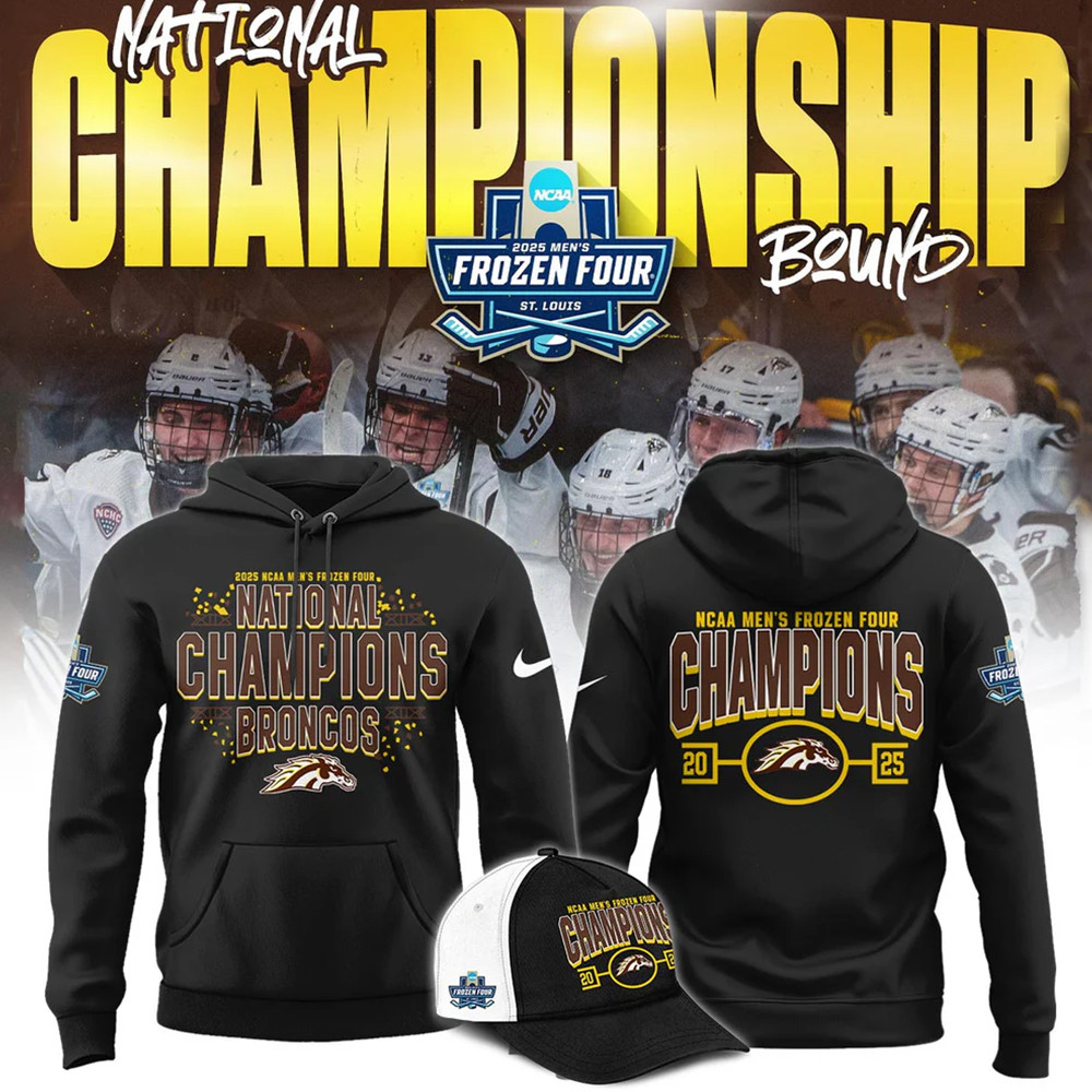 Western Michigan Broncos Frozen Four Championship 2025 Hoodie Gifts For Football Fan