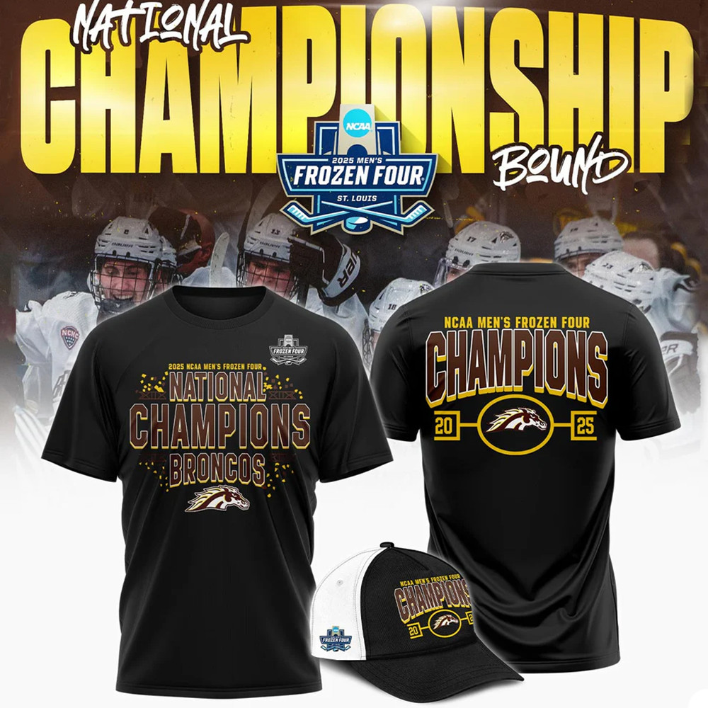 Western Michigan Broncos Frozen Four Championship 2025 Shirt Great Gifts For Hockey Fans Oregontrailrvpk Shirt