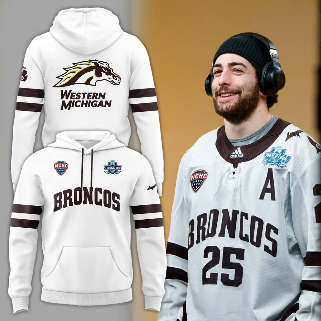 Western Michigan Broncos Frozen Four Special White Hoodie Football