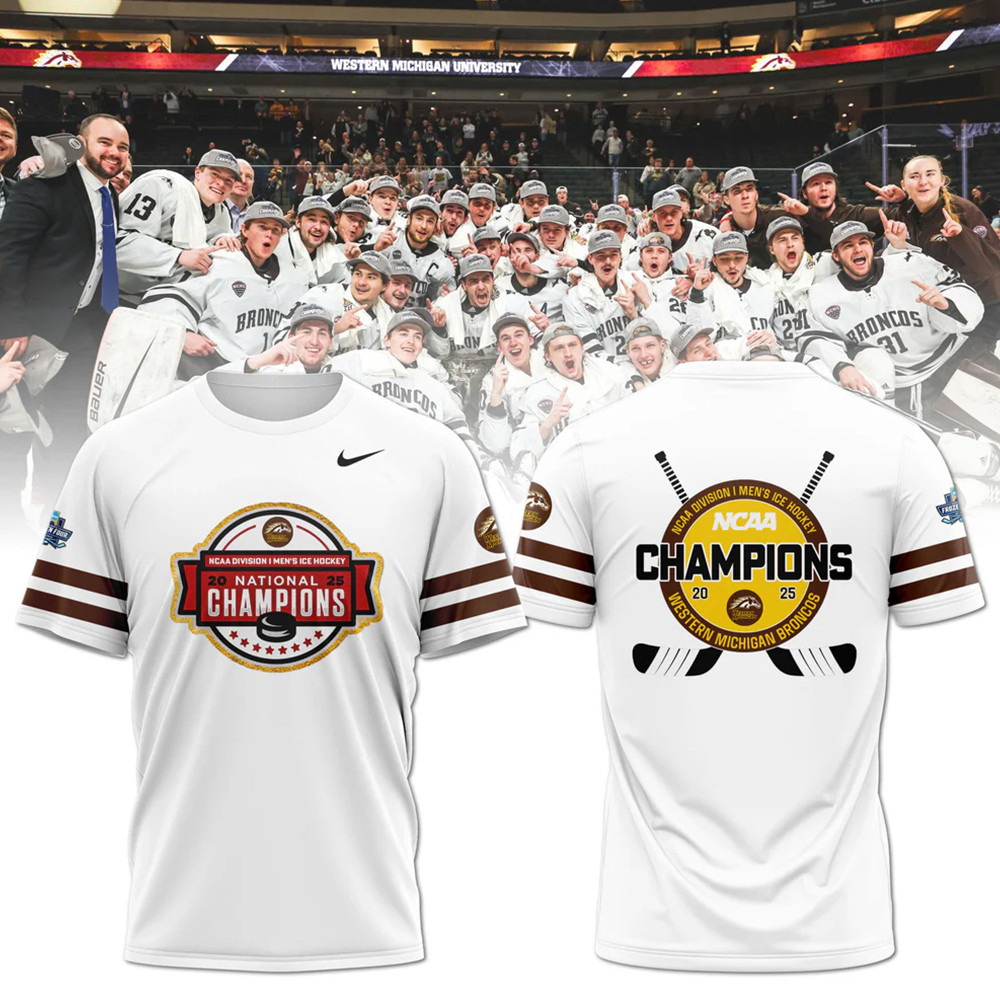 Western Michigan Broncos Men's Ice Hockey National Champions 2025 Shirt Oregontrailrvpk Shirt