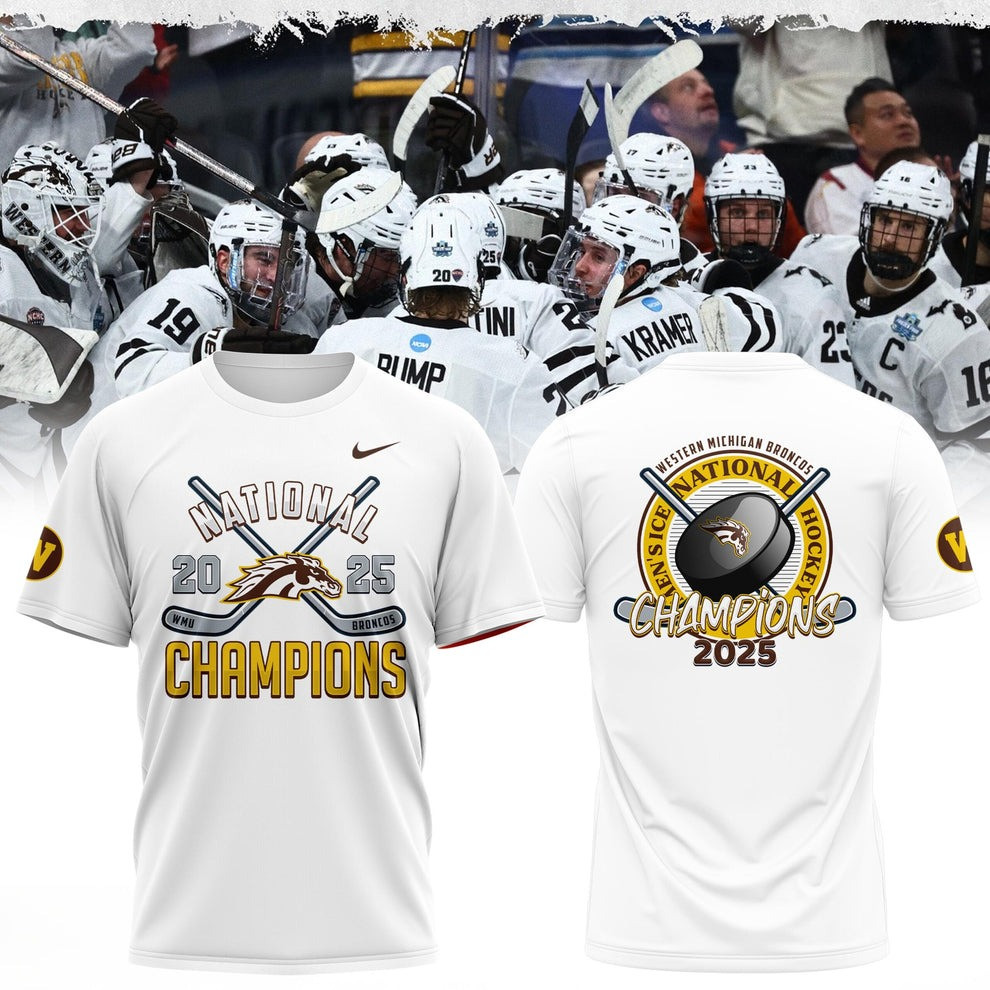 Western Michigan Broncos National Champions 2025 Shirt WMU Men's Ice Hockey Fan Tee Best Oregontrailrvpk Shirt