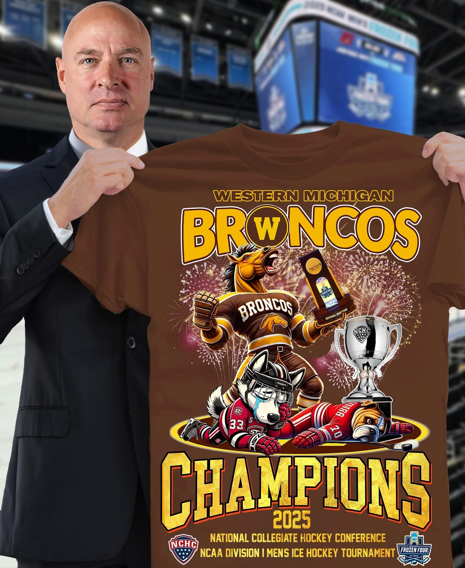 Western Michigan Broncos National Champions 2025 T-Shirt Hockey Fan Merch Gifts Awesome Oregontrailrvpk Shirt