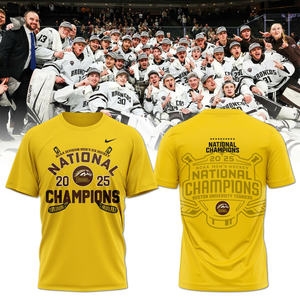 Western Michigan Broncos National Champions 2025 T-Shirt WMU Hockey For Bro Oregontrailrvpk Shirt
