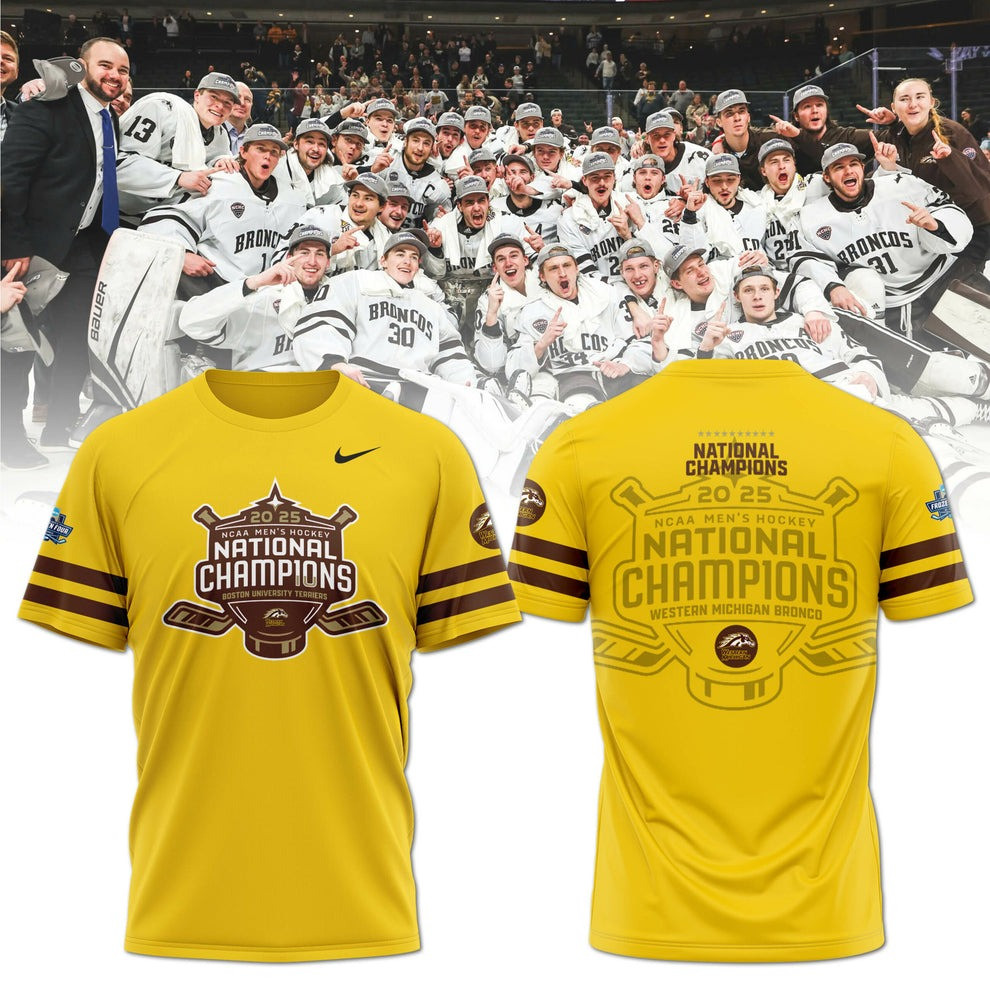 Western Michigan Broncos National Champions 2025 T-Shirt WMU Hockey Gear Apparel Great Gift Oregontrailrvpk Shirt