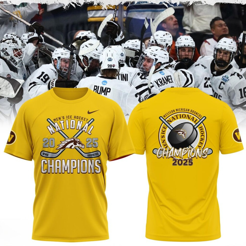 Western Michigan Broncos National Champions 2025 T-Shirt WMU Men's Ice Hockey Best Gear Oregontrailrvpk Shirt