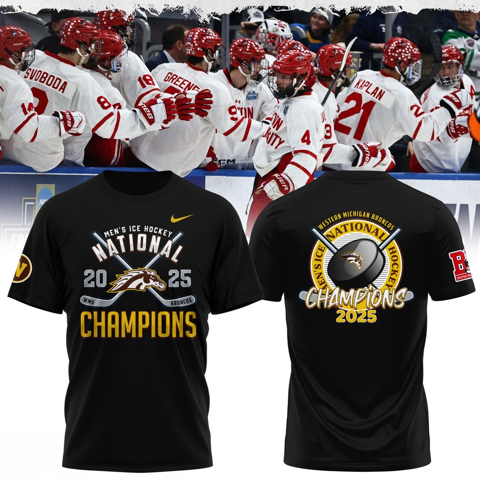 Western Michigan Broncos National Champions 2025 T-Shirt WMU Men's Ice Hockey Great Tee Oregontrailrvpk Shirt