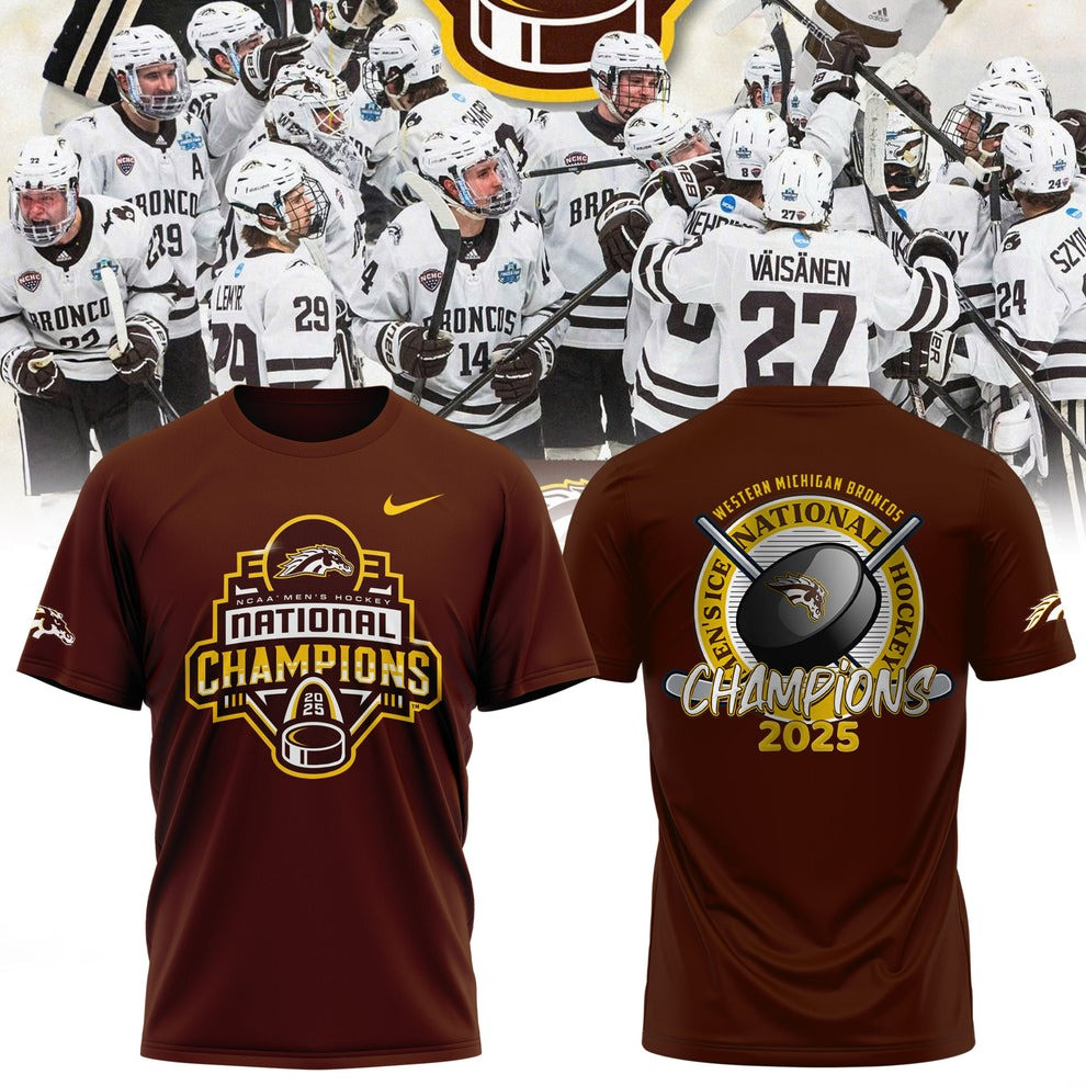 Western Michigan Broncos National Champions 2025 T-Shirt WMU Men's Ice Hockey Unique Tee Oregontrailrvpk Shirt