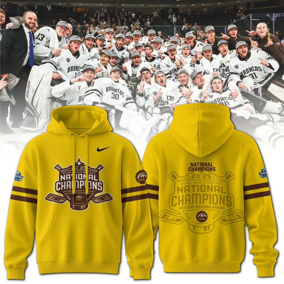 Western Michigan Broncos National Champions Hoodie 2025 WMU Hockey Frozen Four Great Gifts
