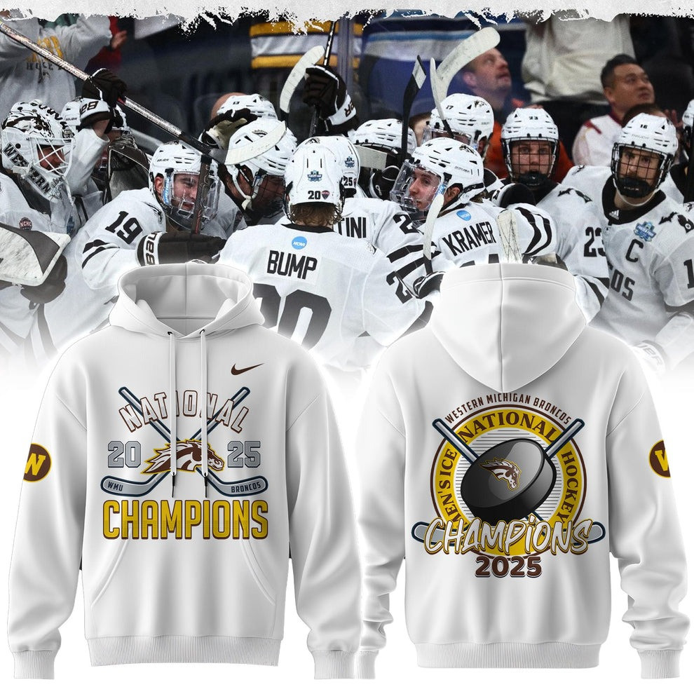 Western Michigan Broncos National Championship Hoodie 2025 WMU Hockey Frozen Four Apparel