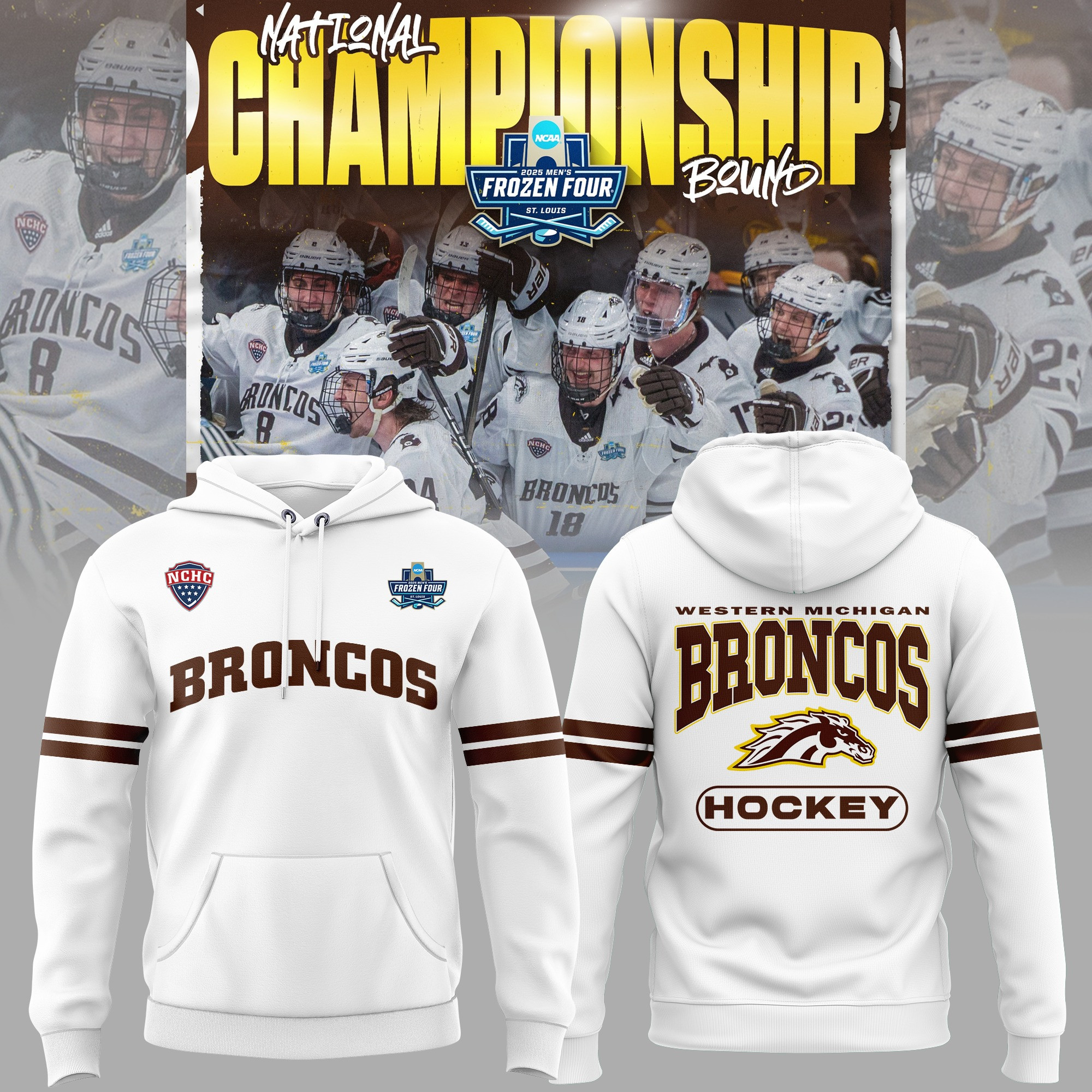 Western Michigan National Championship Hoodie 2025 WMU Hockey Gear Merchandise