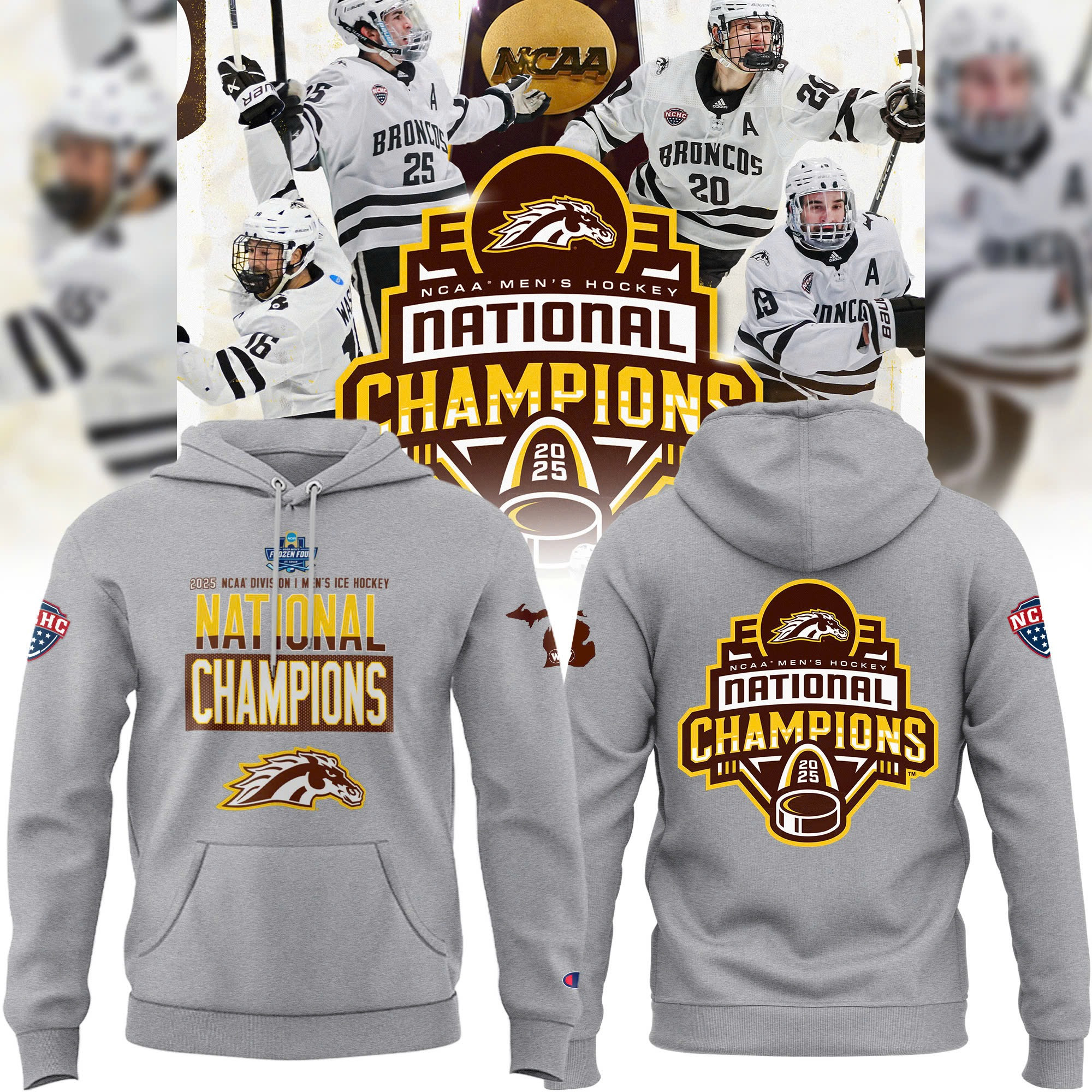 Western Michigan National Championship Hoodie 2025 WMU NCAA Hockey Fan Apparel Unique
