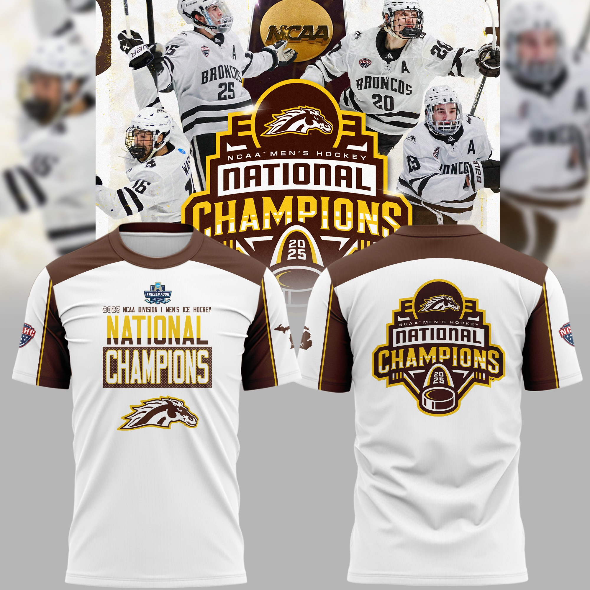 Western Michigan National Championship Shirt 2025 NCAA Broncos Hockey Fan Gear Present Apparel Oregontrailrvpk Shirt