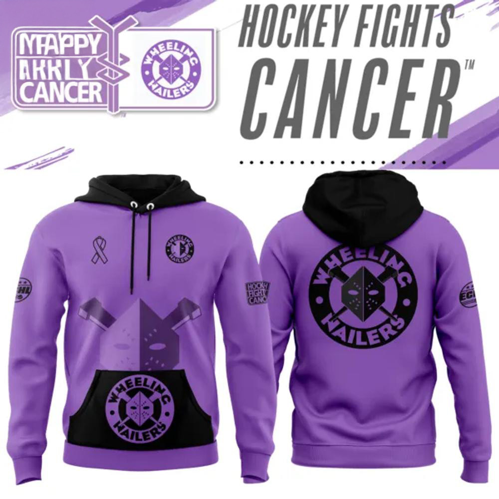 Wheeling Nailers Hockey Fights Cancer Limited Edition Hoodie Good Gifts For Hockey Fans
