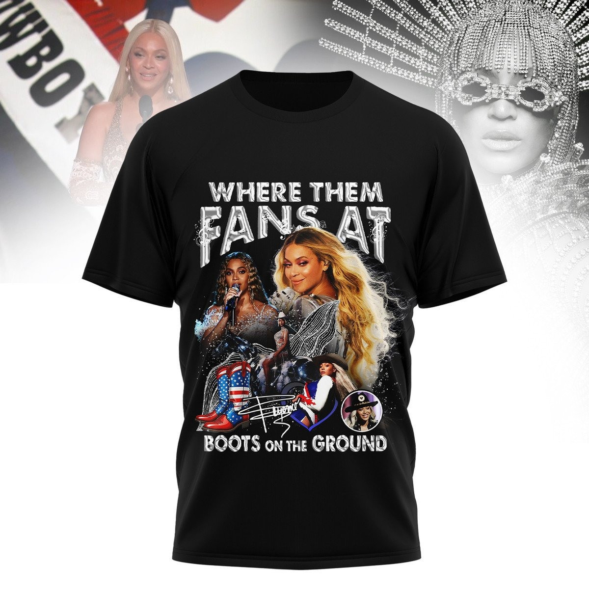 Where Them Fans At Boot On The Ground T-Shirt For Fans Oregontrailrvpk Shirt
