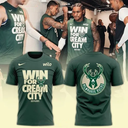 Win For Cream City 2025 Playoffs Milwaukee Bucks T-Shirt Presents For Basketball Fans Oregontrailrvpk Shirt