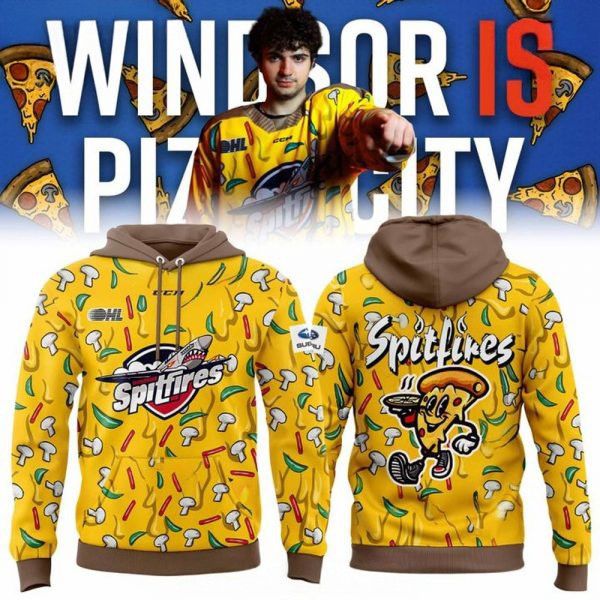Windsor Spitfires Pizza City 2025 Hoodie Gift Ideas For Hockey Fans