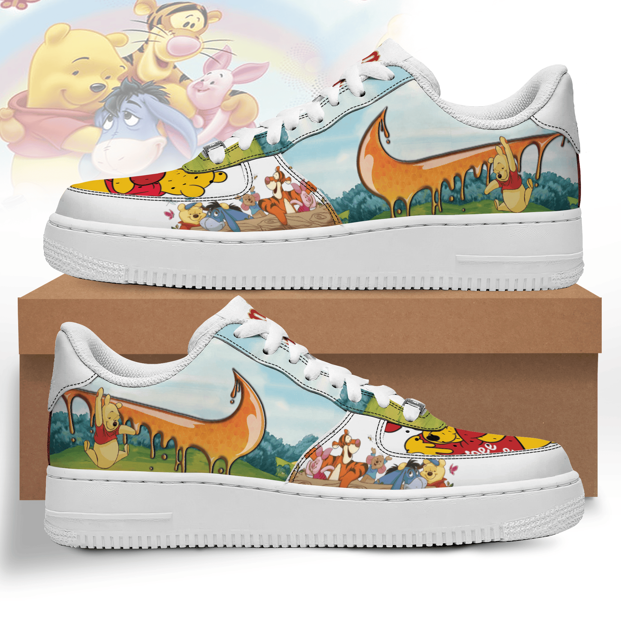 Winnie The Pooh Air Low-Top Sneakers Shoes For Men And Women