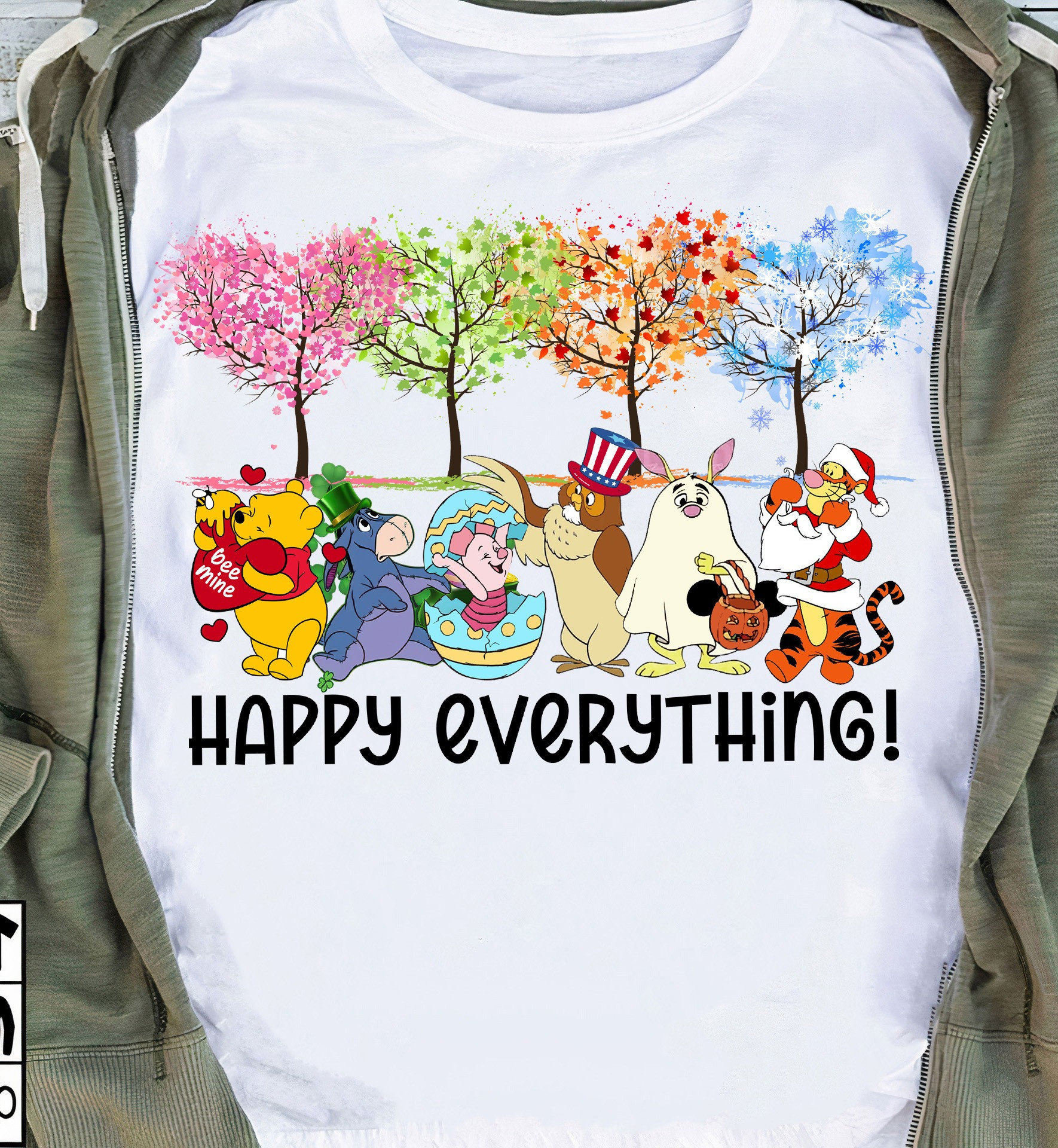Winnie The Pooh Happy Hallothanksmas Everything T-Shirt Winnie The Pooh Gifts For Her Oregontrailrvpk Shirt