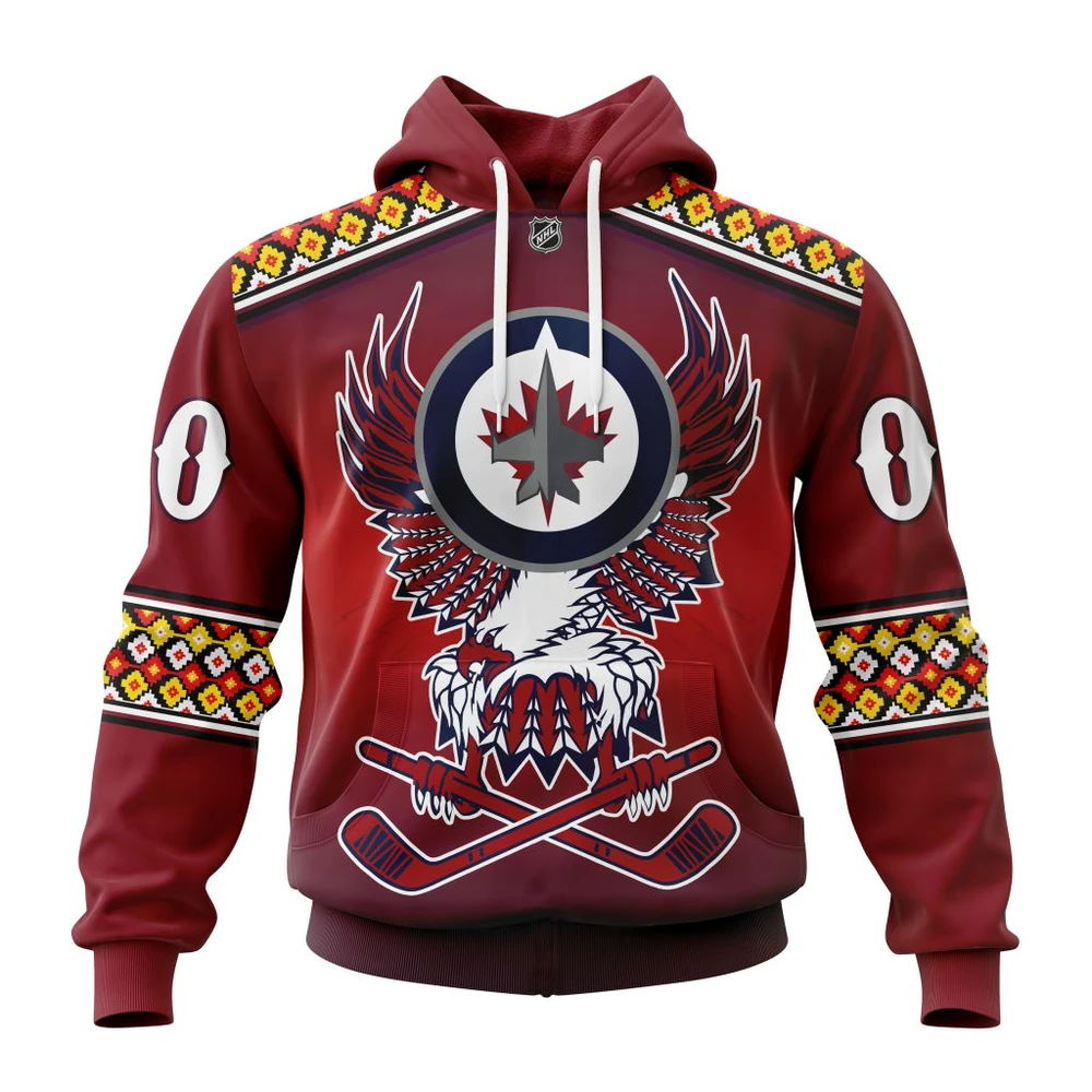 Winnipeg Jets Celebrate Indigenous Culture With Specialized Wasac Night All Over Print Hoodie Style 23887