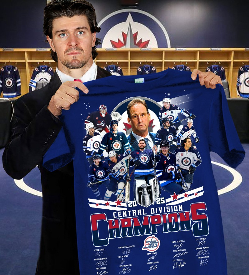 Winnipeg Jets Central Division Champions 2025 T-Shirt Hockey Fan Merch Gift Ideas Oregontrailrvpk Shirt
