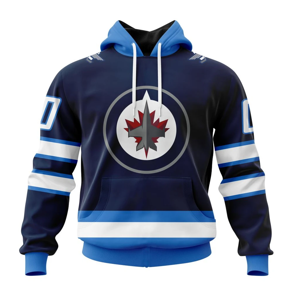 Winnipeg Jets Home Kits All Over Print Hoodie Style 58158