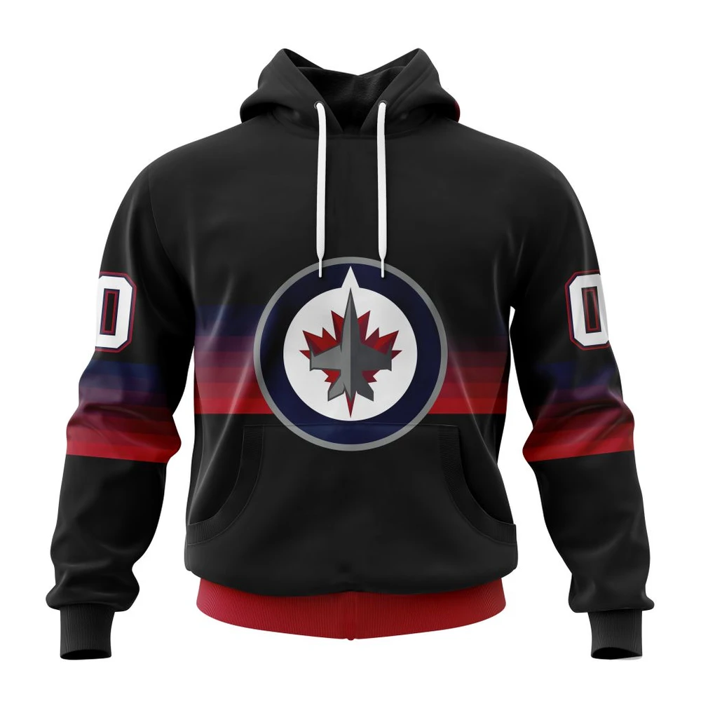 Winnipeg Jets Special Black And Gradient Design All Over Print Hoodie Style 18910