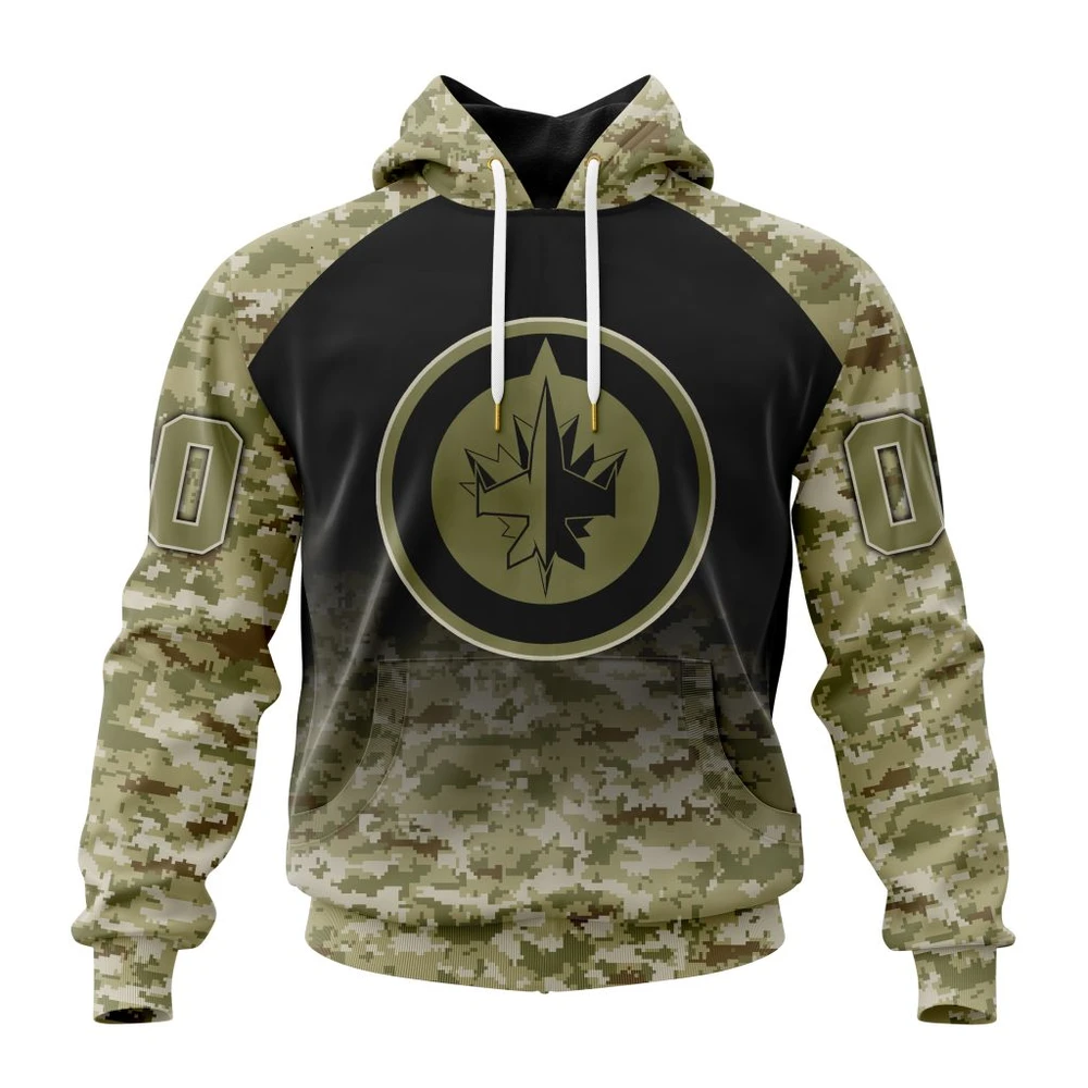 Winnipeg Jets Special Camo Design For Remembrance Day All Over Print Hoodie Style 22552