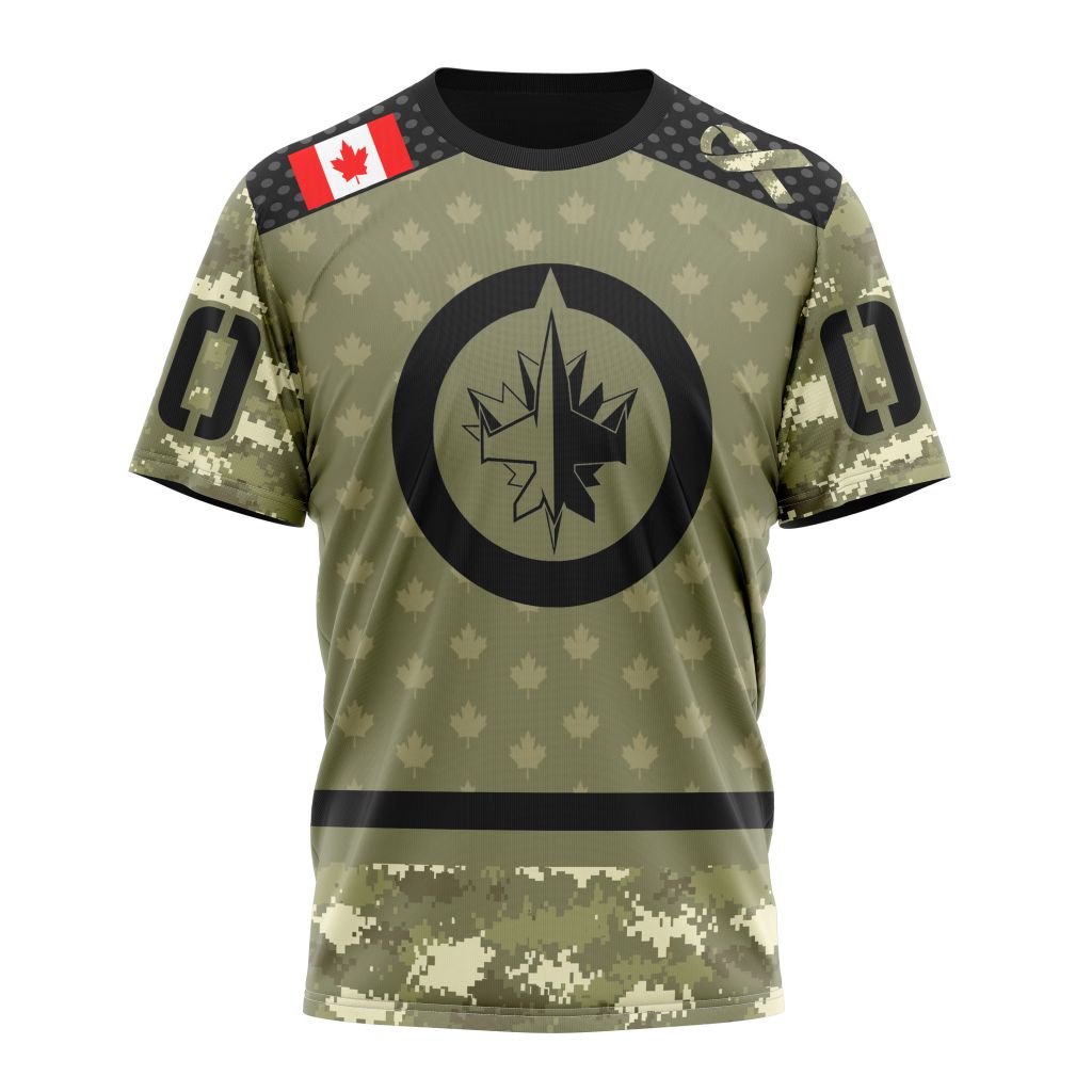 Winnipeg Jets Special Camo Military Appreciation Personalized Name And Number T-Shirt Oregontrailrvpk Shirt