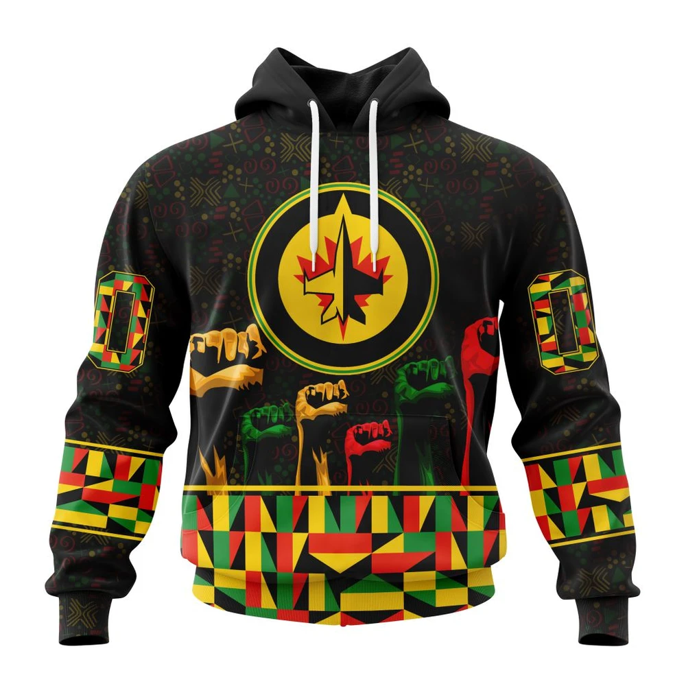 Winnipeg Jets Special Design Celebrate Black History Month All Over Print Hoodie Style 35677