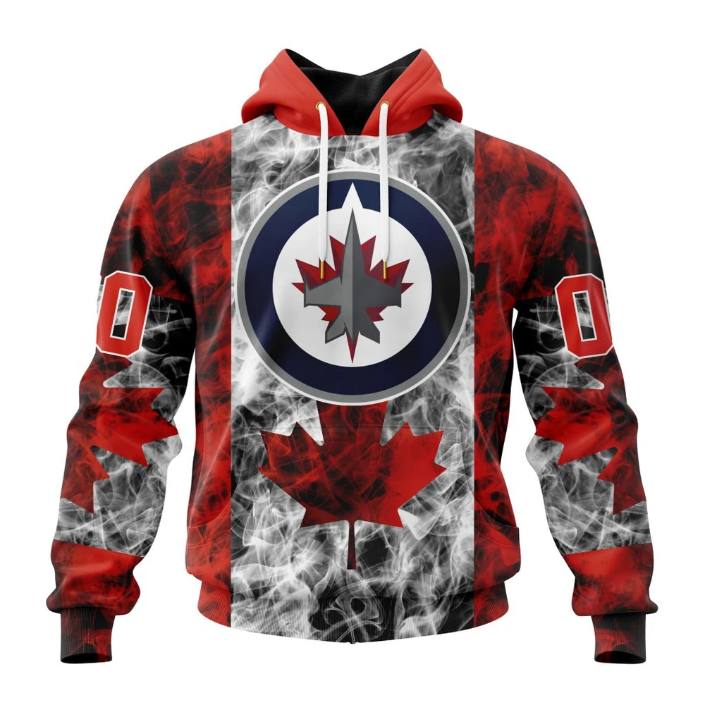 Winnipeg Jets Special Design For Canada Day All Over Print Hoodie Style 45947