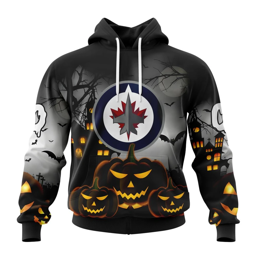 Winnipeg Jets Special Design For Halloween All Over Print Hoodie Style 23997