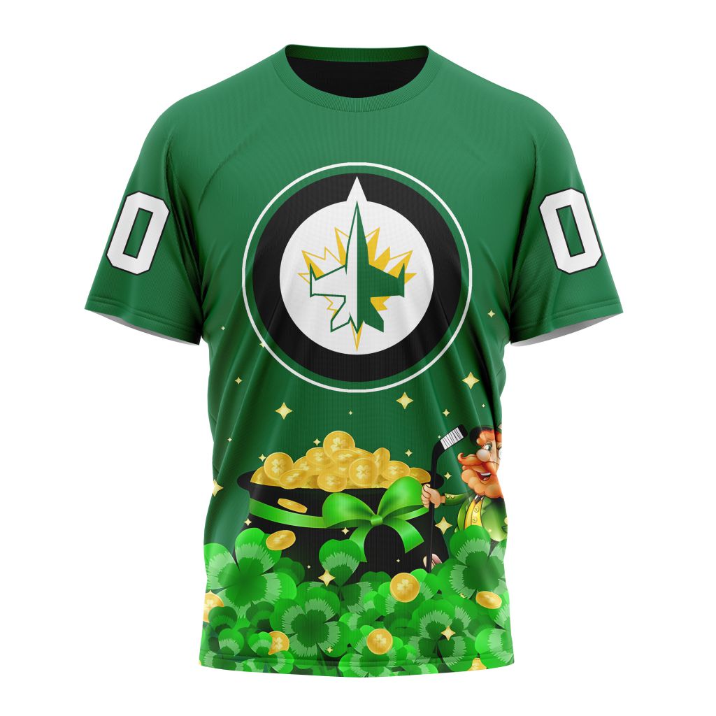Winnipeg Jets Special Design For St.Patrick's Day Personalized Name And Number T-Shirt Oregontrailrvpk Shirt