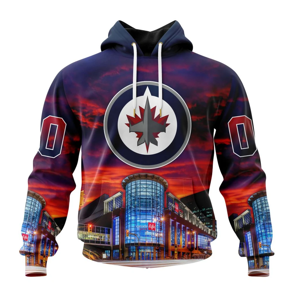 Winnipeg Jets Special Design With Canada Life Centre All Over Print Hoodie Style 54620