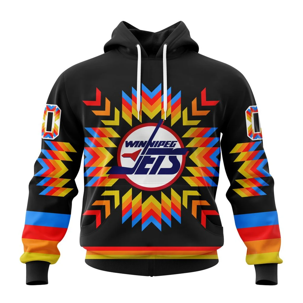 Winnipeg Jets Special Design With Native Pattern All Over Print Hoodie Style 17045
