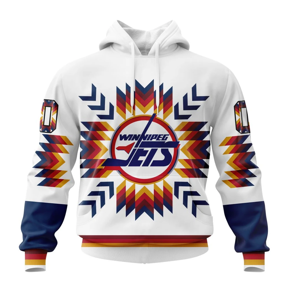 Winnipeg Jets Special Design With Native Pattern All Over Print Hoodie Style 79823