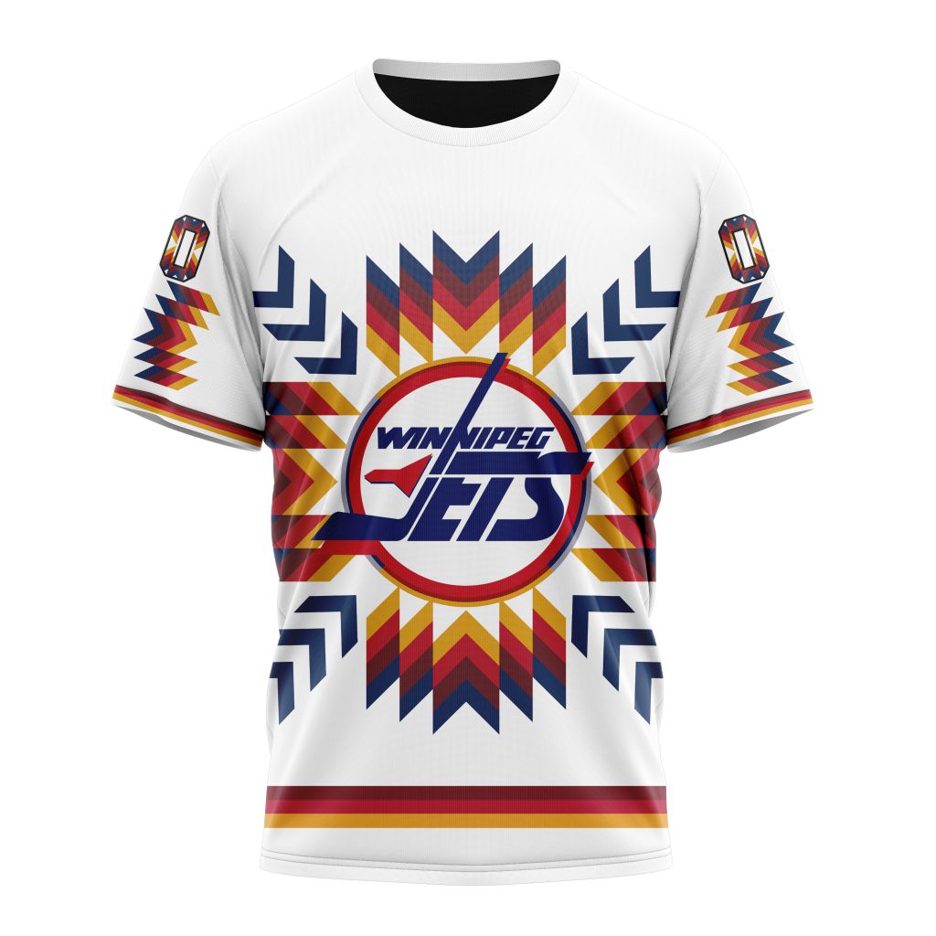 Winnipeg Jets Special Design With Native Pattern Personalized Name And Number T-Shirt Oregontrailrvpk Shirt