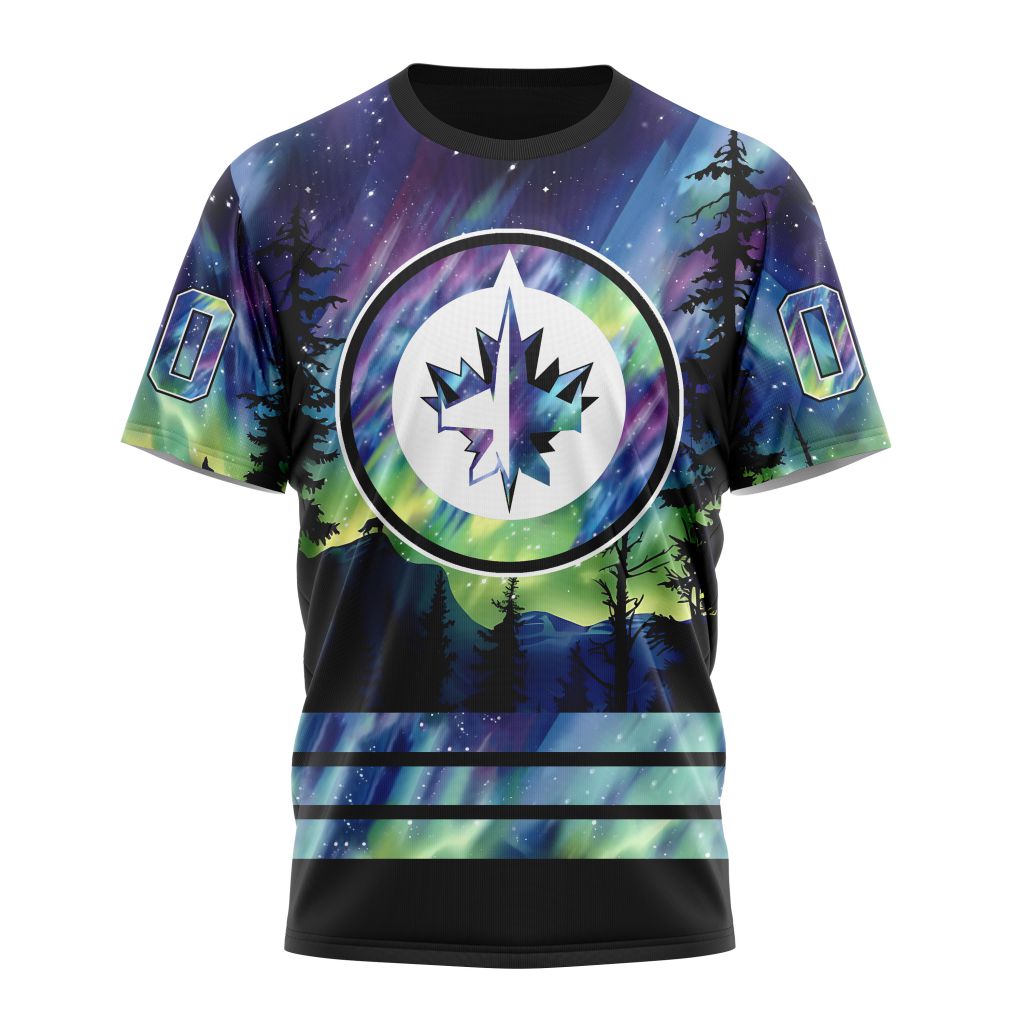 Winnipeg Jets Special Design With Northern Lights 01 Personalized Name And Number T-Shirt Oregontrailrvpk Shirt