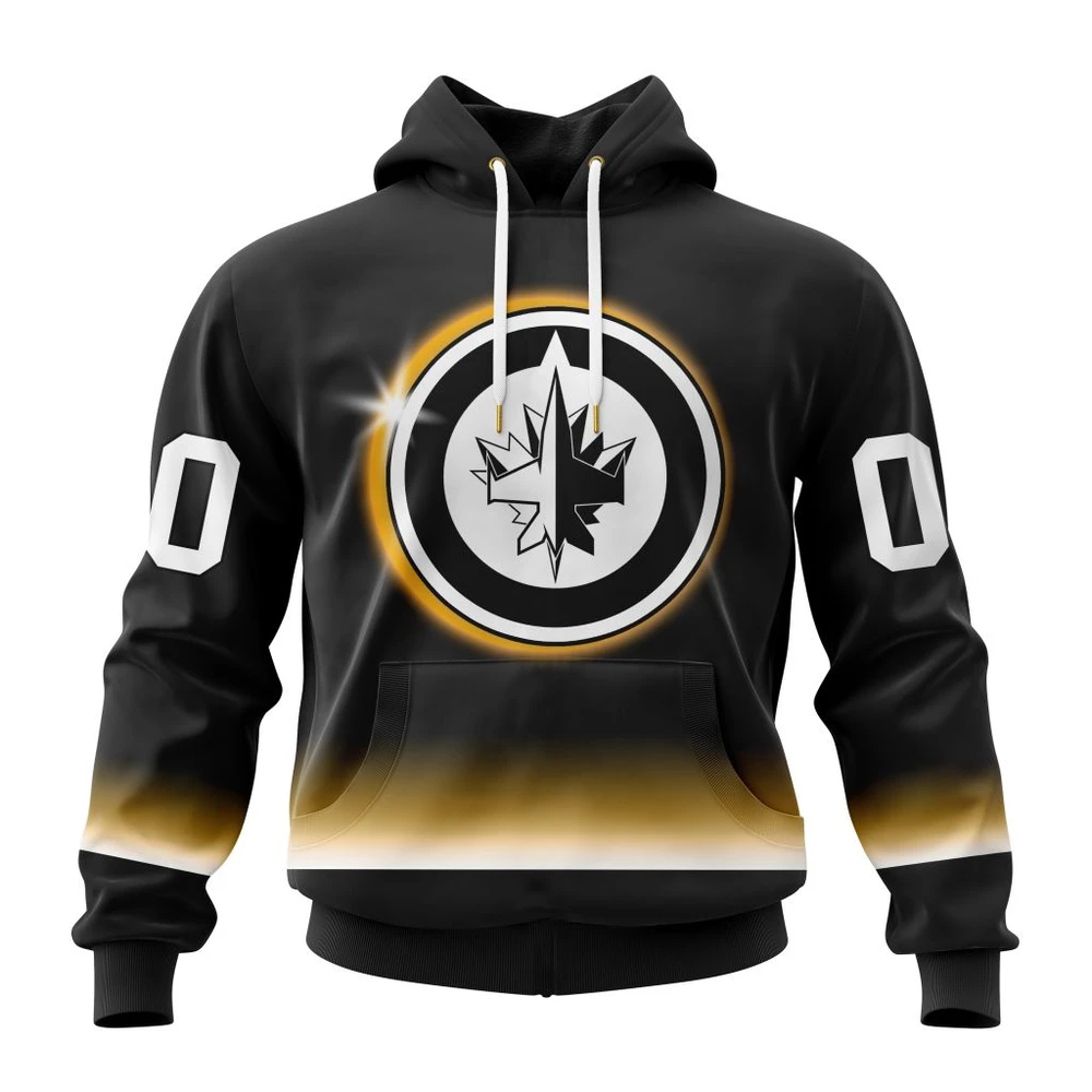 Winnipeg Jets Special Eclipse Design All Over Print Hoodie Style 77034