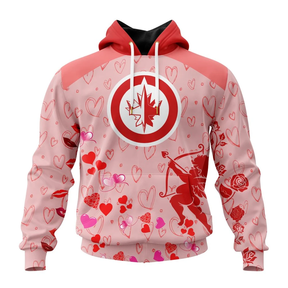 Winnipeg Jets Special Gift For Valentines Day All Over Print Hoodie Style 43471