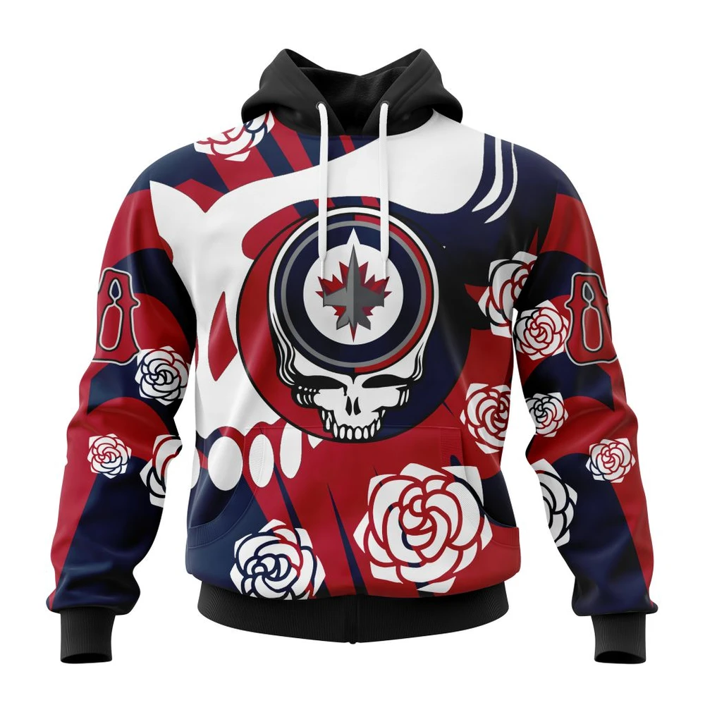 Winnipeg Jets Special Grateful Dead Design All Over Print Hoodie Style 10315