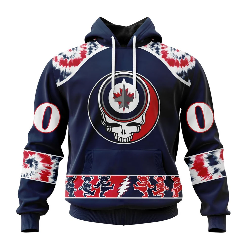Winnipeg Jets Special Grateful Dead Design All Over Print Hoodie Style 49658