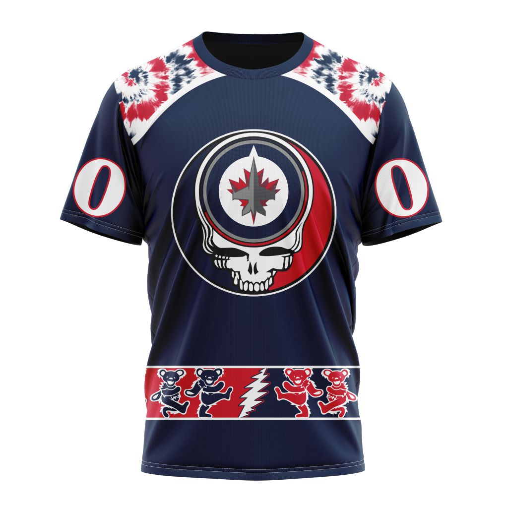 Winnipeg Jets Special Grateful Dead Design Personalized Name And Number T-Shirt Oregontrailrvpk Shirt